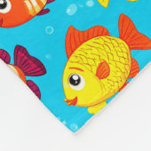 Niedlicher Cartoon Fische und Krebse in hellen Far Fleecedecke (Ecke)