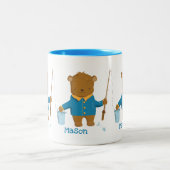 Niedlicher Cartoon Fischen Braunbär Kid Tasse (Mittel)