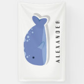Niedlicher Cartoon Flachaufkleber Whale Personalis Banner (Vertikal)