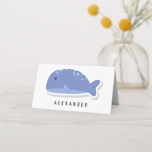 Niedlicher Cartoon Flachaufkleber Whale Personalis Platzkarte
