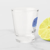 Niedlicher Cartoon Flachaufkleber Whale Personalis Schnapsglas (Links)