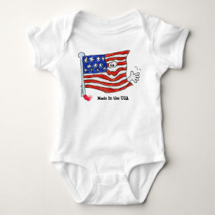 Niedlicher Cartoon Flag Baby Strampler