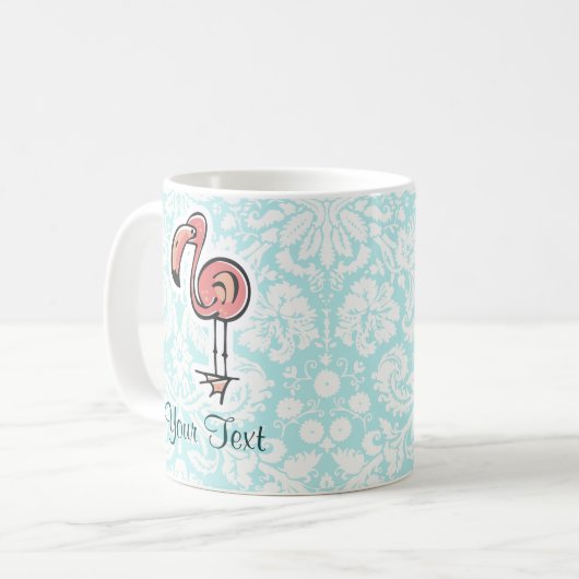 Niedlicher Cartoon-Flamingo Kaffeetasse (Vorderseite Links)