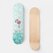 Niedlicher Cartoon-Flamingo Skateboard (Vorderseite)