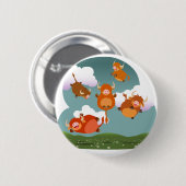 Niedlicher Cartoon Floating Highland Cows Button A (Vorne & Hinten)