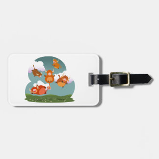 Niedlicher Cartoon Floating Highland Cows Gepäckma Gepäckanhänger