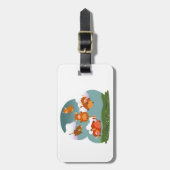 Niedlicher Cartoon Floating Highland Cows Gepäckma Gepäckanhänger (Vorderseite vertikal)