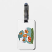 Niedlicher Cartoon Floating Highland Cows Gepäckma Gepäckanhänger (Rückseite vertikal)