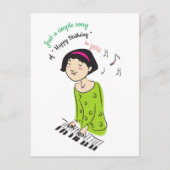 Niedlicher Cartoon Foto Girl Singing Geburtstag So Postkarte (Vorderseite)
