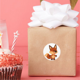 Niedlicher Cartoon-Fox-Aufkleber Runder Aufkleber