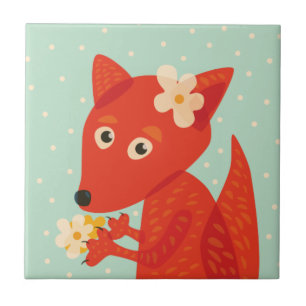 Niedlicher Cartoon Fox Girl Fliese