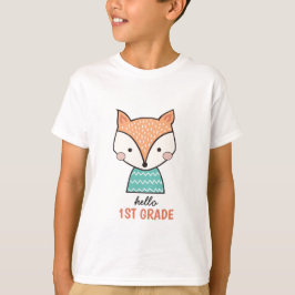 Niedlicher Cartoon fox hallo 1. Klasse T-Shirt