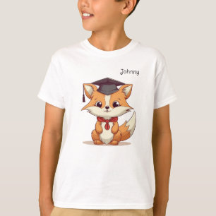 Niedlicher Cartoon Fox Personalisiert Abschluss T-Shirt
