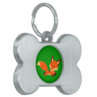 Niedlicher Cartoon Fox Pet Tag Tiermarke