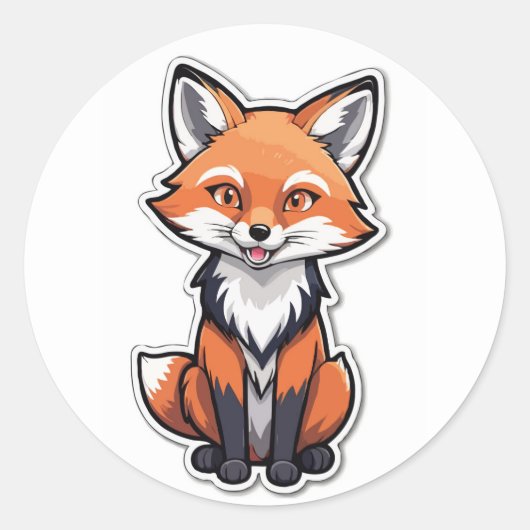 Niedlicher Cartoon Fox Sticker - Wildtiere (Vorderseite)