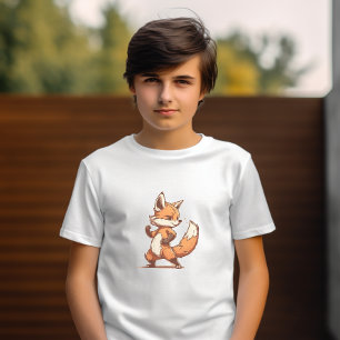 Niedlicher Cartoon Fox T - Shirt: Adorable und Whi T-Shirt