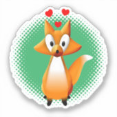 Niedlicher Cartoon Fox Tier Aufkleber (Vorderseite)