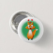 Niedlicher Cartoon Fox Tier Button (Vorne & Hinten)