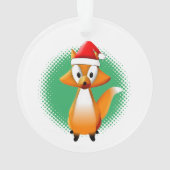 Niedlicher Cartoon Fox-Tier mit Santas-Hut Ornament (Rückseite)
