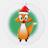 Niedlicher Cartoon Fox-Tier mit Santas-Hut Ornament Karte (Vorderseite)