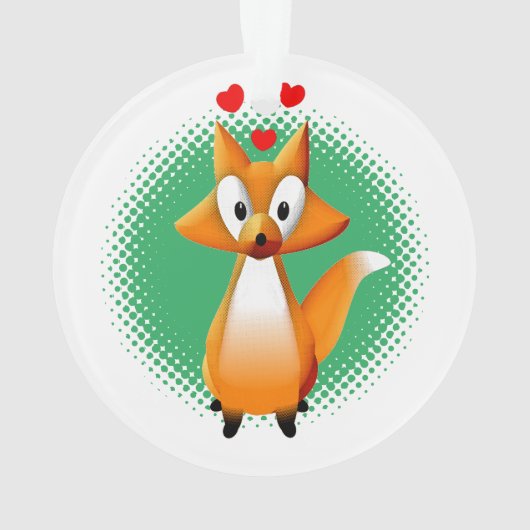Niedlicher Cartoon Fox Tier Ornament (Rückseite)
