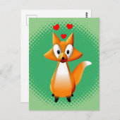 Niedlicher Cartoon Fox Tier Postkarte (Vorne/Hinten)