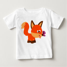 Niedlicher Cartoon Fox und Butterfly Baby T - Shir Baby T-shirt