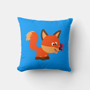 Niedlicher Cartoon Fox und Schmetterling Kissen