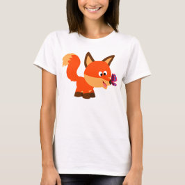 Niedlicher Cartoon Fox und Schmetterling T - Shirt