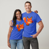Niedlicher Cartoon Fox und Schmetterling T - Shirt (Unisex)