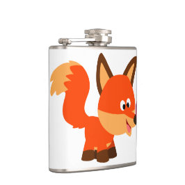 Niedlicher Cartoon-Fox- und Schmetterlingsflasche Flachmann