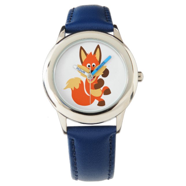Niedlicher Cartoon Fox Watch Armbanduhr (Vorderseite)