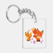 Niedlicher Cartoon Foxes Akryllischer Schlüsselanh Schlüsselanhänger (Vorderseite links)