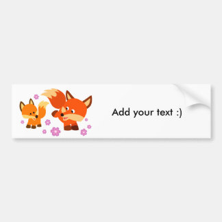 Niedlicher Cartoon Foxes Autoaufkleber
