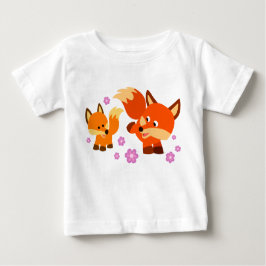 Niedlicher Cartoon Foxes Baby T - Shirt