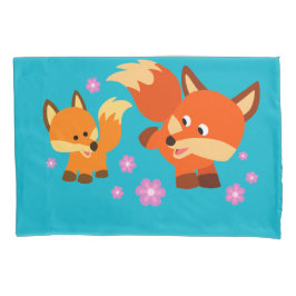 Niedlicher Cartoon Foxes Kissenfall Kissenbezug