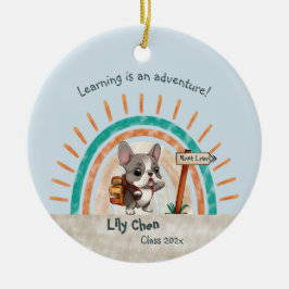 Niedlicher Cartoon Französischer Bulldog zurück in Keramik Ornament