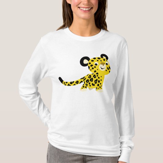 Niedlicher Cartoon-freundlicher Leopard-Frauen-T - T-Shirt (Vorderseite)