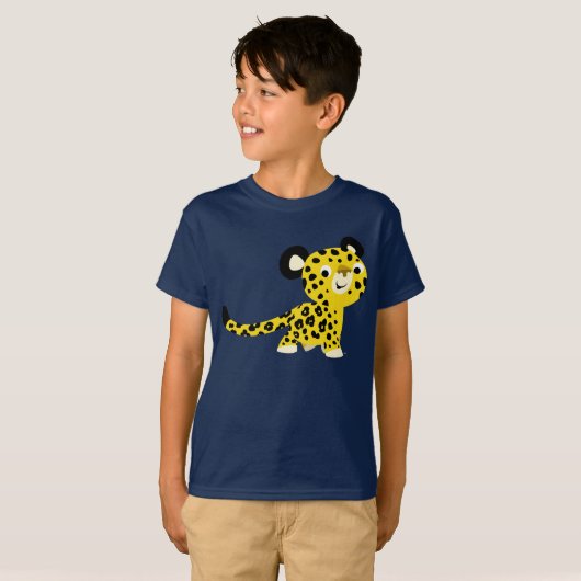Niedlicher Cartoon-freundlicher Leopard-KinderT - T-Shirt (Vorne ganz)