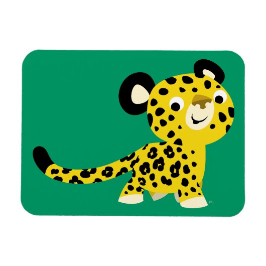 Niedlicher Cartoon Friendly Leopard Flexible Magne Magnet (Horizontal)