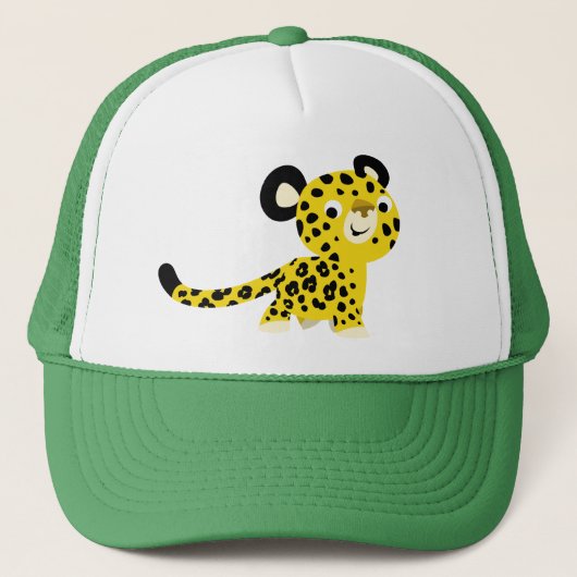 Niedlicher Cartoon Friendly Leopard Hat Truckerkappe (Vorderseite)