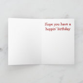 Niedlicher Cartoon Frog Hoppy Geburtstag Funny Gru Karte (Innenseite)