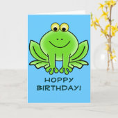 Niedlicher Cartoon Frog Hoppy Geburtstag Funny Gru Karte (Gelbe Blume)