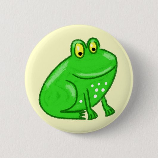 Niedlicher Cartoon-Frosch Button (Vorderseite)
