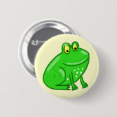 Niedlicher Cartoon-Frosch Button (Vorne & Hinten)