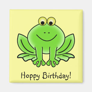 Niedlicher Cartoon Frosch Mohn Geburtstag Funny Gr Magnet