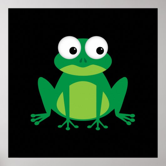 Niedlicher Cartoon Frosch Poster (Vorne)