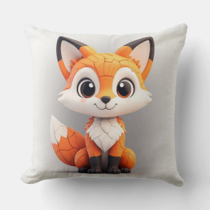 Niedlicher Cartoon-Fuchs 3D-Spielzeug-Maskottchen Kissen