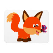Niedlicher Cartoon-Fuchs und Schmetterling-Weichze Magnet (Horizontal)