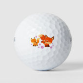 Niedlicher Cartoon Füchse Golf Ball (Vorderseite)